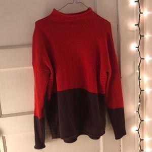 Block color sweater